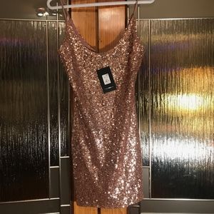 Gold sequin party dress, never worn